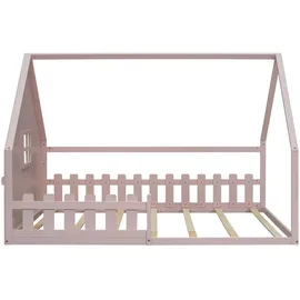 SOFTWEARY Hausbett 140 x 200 cm Kiefer rosa