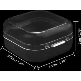 Belle Vous Kleine Aufbewahrungsbox Plastik Transparent mit Deckel zum Klappen (36er Set) – 3,5 x 3,5 x 2 cm - Mini Plastik Boxen für Kleine Perlen, - Transparent