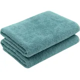 ZOLLNER Duschtuchset 70 x 140 cm petrol 2 St.