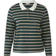 s.Oliver Langarm-Poloshirt mit Streifen - petrol|mehrfarbig - 32