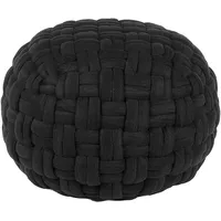 Beliani Pouf Samtstoff 45 x 35 x 45 cm Schwarz