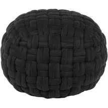 Beliani Pouf Samtstoff 45 x 35 x 45 cm Schwarz
