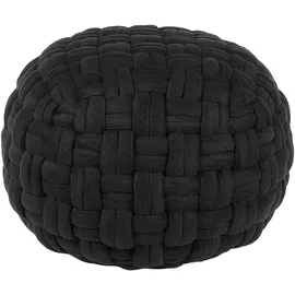 Beliani Pouf Samtstoff 45 x 35 x 45 cm Schwarz