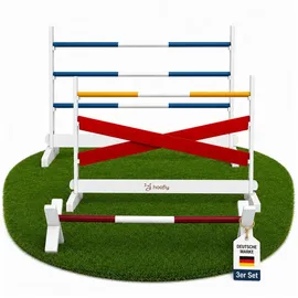 hoofly Hobby Horse Hindernisse Set – 2 Steilsprünge & 1 Cavaletti/Hindernisse Hobby Horsing Zubehör & Hürden Kinder/Sprünge zum Spielen & Trainieren/Steckenpferd Parcours & Geschenk Kinder