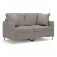 VidaXL 2-Sitzer-Sofa mit Zierkissen Taupe 120 cm Stoff