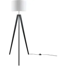 Paco Home Stehlampe E27 Stoff Lampenschirm uni - Weiß