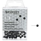 Westcott Rundkopfnadeln, 100 Stück, 5 mm Durchmesser, 16 mm lang, schwarz, E-10502 00