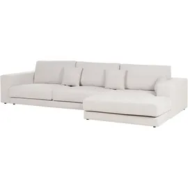 Beliani Ecksofa 5-Sitzer LOFOTEN Stoff Cremeweiß linksseitig