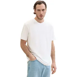 T-Shirt, mit Pique Struktur, Gr. XL, white, , 16709620-XL