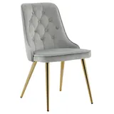 Livetastic Esszimmerstuhl Velvet Deluxe Textil hellgrau