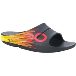 Oofos Sandale Recovery OOahh Sport Deutschland/Germany - schwarz/gelb/rot - 1 Paar