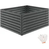 Tectake Hochbeet Pflanzbeet 120 x 100 x 62 cm Grau