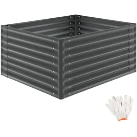 Tectake Hochbeet Pflanzbeet 120 x 100 x 62 cm Grau