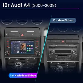 Awesafe 4+64GB Autoradio für Audi A4 S4 RS4 B6 B7 SEAT Exeo mit Wireless Carplay Android Auto 7 Zoll HD Touchscreen GPS Navigation