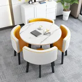 OCAZI esstisch,Rundes Esstisch-Set,Küchen-Esstisch-Set,Schlichter Kleiner runder Tisch,Runder Konferenztisch,rundes modernes Esstisch-Set,Tisch- und Stuhl-Set - #10-90 * 75cm/35.4 * 29.5in(WxH)