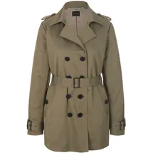 Madeleine Zweireihige Trench-Jacke mit Steppfutter in steingrün | Gr.: 46