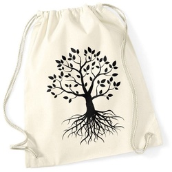 Autiga Turnbeutel Hipster Turnbeutel Lebensbaum Tree of Life Baum des Lebens Geschenk Gymsac Autiga® beige