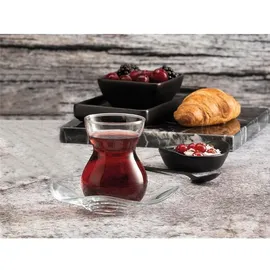 Pasabahce Teegläser Set Cay Bardagi 6x Teeglas + 6x UntertasseTeeglas transparent
