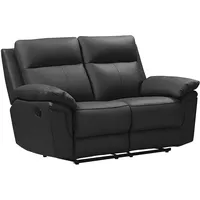 Vente-unique-Relaxsofa 2-Sitzer - Büffelleder - Schwarz - PAKITA