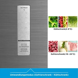 Midea - MDRU385MTE46 - Kühlschrank/Gefrierschrank- Inox