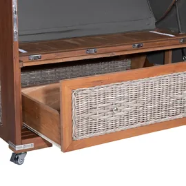 WebaVita Strandkorb Bali Teak Grau
