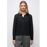 STREET ONE Langarmbluse Chiffon Hemdbluse, schwarz 38