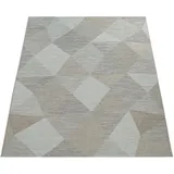 Paco Home Teppich »Kortrijk 743«, rechteckig, 4 mm Höhe, Flachgewebe, modernes Design, Pastell-Farben, In- und Outdoor geeignet beige