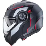 Caberg Duke Evo Move Klapphelm - Matt Grau/Schwarz/Rot - M