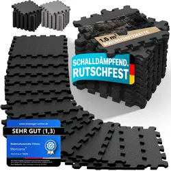 Bodenschutz-/Puzzlematten 18er-Set Schwarz 175x88x1cm