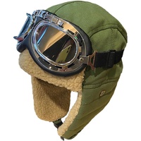 Samuliy Pilotenmütze Erwachsene - Vintage Fliegermütze Und Schutzbrille | Pilotenmütze Für Männer Und Frauen | Pilotenkostüm Für Erwachsene, Kostümzubehör Pelz Ohrenklappen