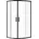 Viertelkreis Duschkabine 90 Schwarz/Transparent 6 mm