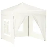 vidaXL Partyzelt Faltbar mit Seitenwänden Creme 2 x 2 m