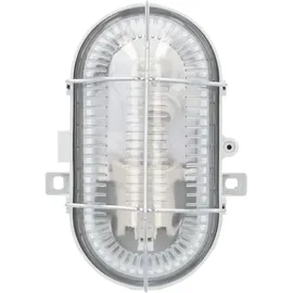 Unitec Ovalleuchte Kunststoff 60 W inkl. Metallkorb grau