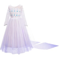 Lito Angels Kinder Mädchen Prinzessin Elsa Weißes Kleid Kostüm mit Cape, Eiskönigin 2 Verkleidung Größe 3-4 Jahre 104, 262