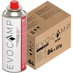 EVOCAMP 84 Stück Gaskartuschen 227g für Gaskocher Butangas- Ideal Trekking, Grillfeste und Picknicks Typ MSF-1a