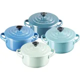 Le Creuset Mini Cocotte Topf-Set 4-tlg. metallics blau-grün