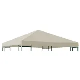 DEGAMO Ersatzdach Dachplane für Pavillon 3x3 Meter, Farbe Ecru beige, wasserdicht beschichtet