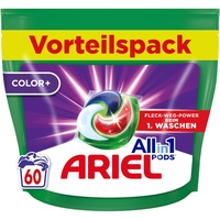 Ariel Waschmittel Pods All-in-1, Color Waschmittel, (1 x 60) 60 Waschladungen, Fleckenentfernung selbst bei niedrigen Wassertemperaturen