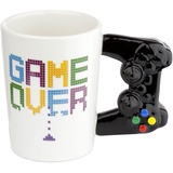 Puckator GAME OVER Gamecontroller geformter Henkel Tasse aus Dolomit-Keramik