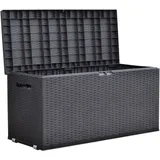 Gartentruhe Rattan-Design Rollbox Auflagenbox Kissen Aufbewahrung Truhe