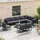 vidaXL Garten-Lounge-Set 11-tlg. schwarz Aluminium