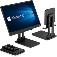 Tragbarer Monitorständer, Tablet-Ständer, faltbar und verstellbar, super stabil, Tablet-Halter für Schreibtisch,39.6 cm, Ständer für Surface Pro (schwarz)