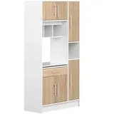 TemaHome Louise Küchenschrank 91,4 x 40 x 180 cm Weiß/Eiche Holz