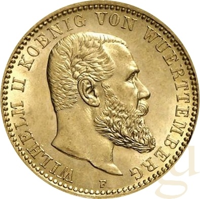 10 Mark Goldmünze Wilhelm II König von Württemberg