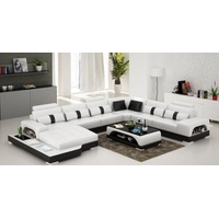 JVmoebel Ecksofa, Leder U Form Wohnlandschaft Couch Big XXL Sofa Polster Ecke Eck schwarz|weiß