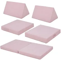 [en.casa] Kindersofa Norhulta 120 x 66 x 46 cm Cord rosa