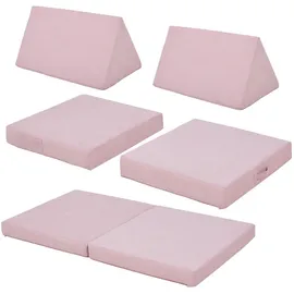 [en.casa] Kindersofa Norhulta 120 x 66 x 46 cm Cord rosa