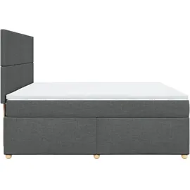 vidaXL Boxspringbett mit Matratze Dunkelgrau 180x200 cm Stoff
