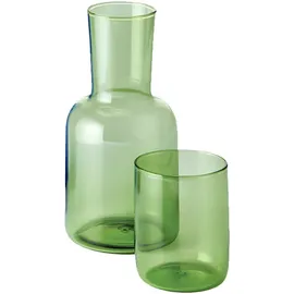 philippi Design Wasserkaraffe Set VIVA + Trinkglas - grau - mundgeblasen