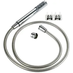 Waschbeckendusche WENKO, silber (silberfarben), B:6,5cm T:11,3cm, Duschköpfe, Waschbeckenbrause mit Duo Haken